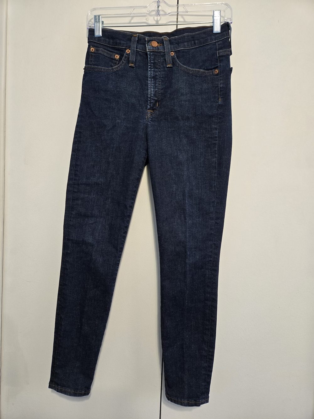 J.Crew 9" High Rise Toothpick Jeans Dark Wash Petite 27P Skinny